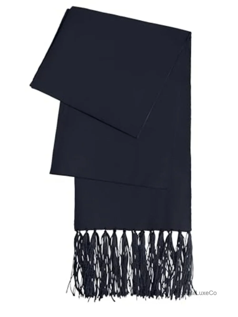 Men's Satin Paisley Formal Scarf with Tassels - 65x9in (1)